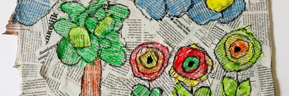 Creatief met krantenpapier en waskrijt | De Knutseljuf ✂️🇳🇱