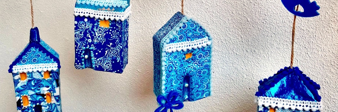 Casas colgantes azules Delft | De Knutseljuf ✂️🇳🇱
