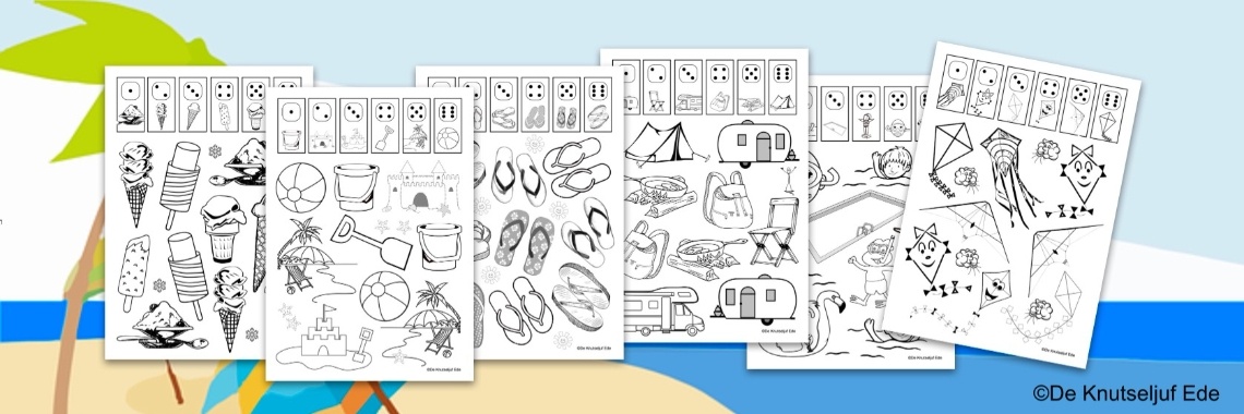 Dobbel Kleurplaten Zomervakantie 🎲 ☀️ | De Knutseljuf Ede ✂️🇳🇱