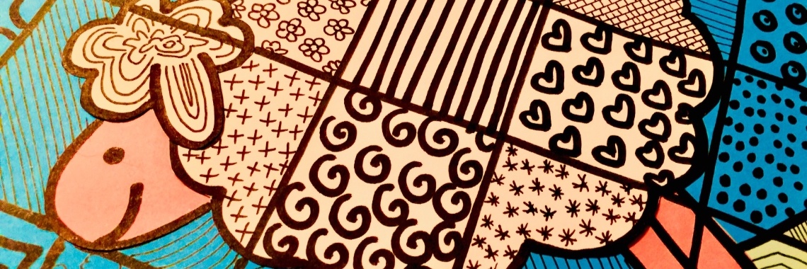 Doodle Art tekening Schaapje | De Knutseljuf ✂️🇳🇱
