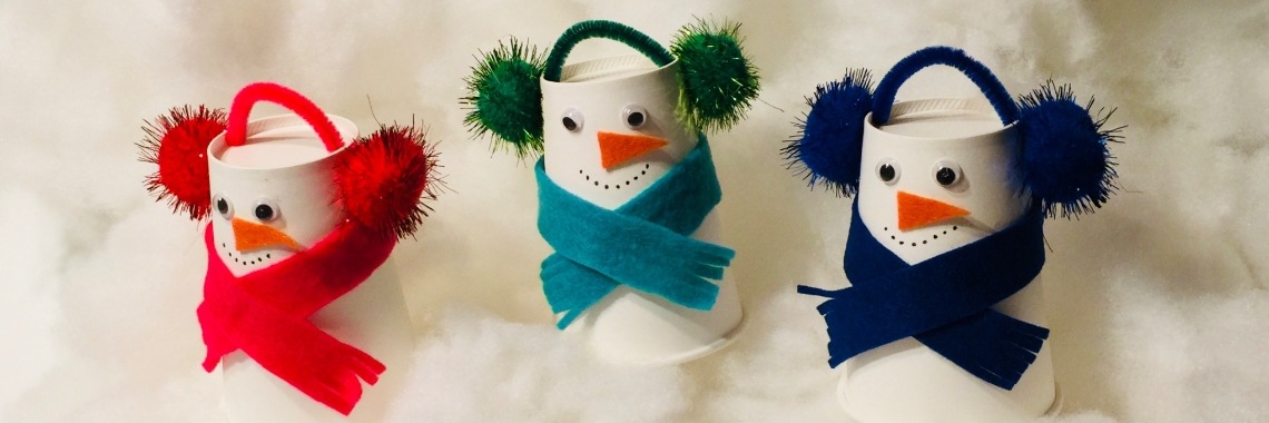 Sneeuwpop van papieren beker | De Knutseljuf ✂️🇳🇱