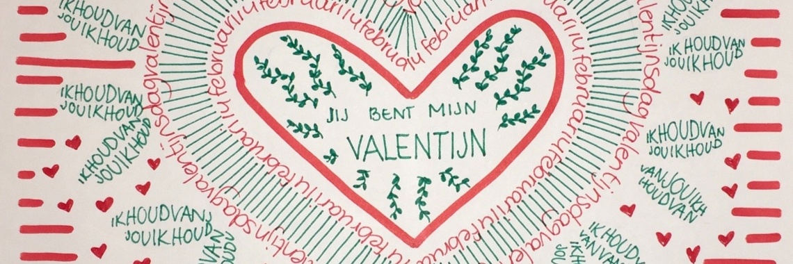 Valentijnsdag Kalligram Tekenen | De Knutseljuf ✂️🇳🇱
