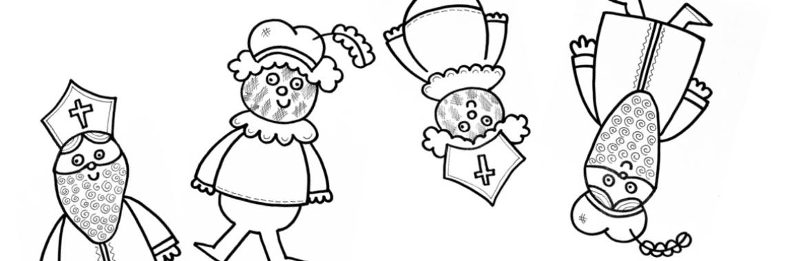 Kleurplaat Sinterklaas en Piet en andersom niet | De Knutseljuf ✂️🇳🇱