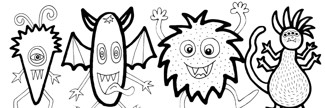 Kleurplaten Monsters | De Knutseljuf ✂️🇳🇱