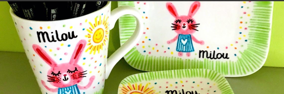 Porcelain pens on tableware | De Knutseljuf ✂️🇳🇱