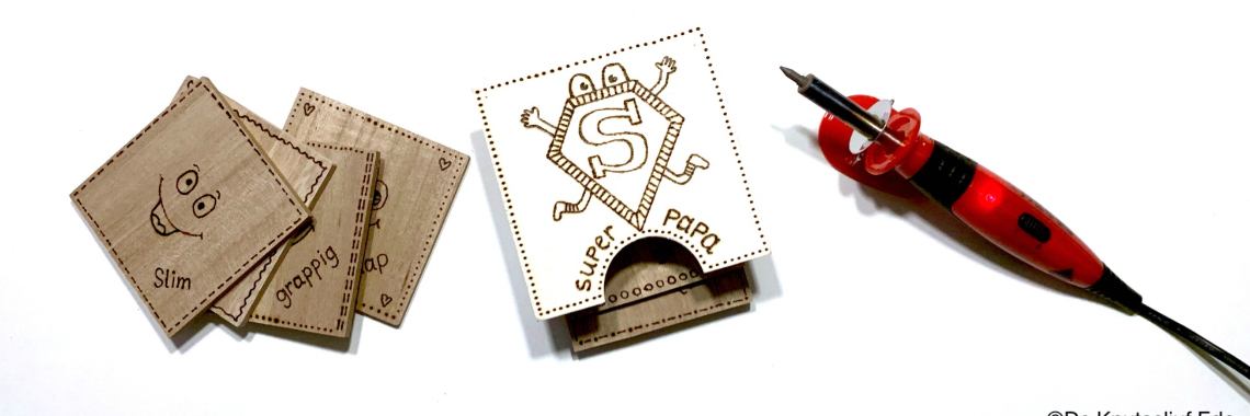 Pyrografie op onderzetters - voor Vaderdag | De Knutseljuf ✂️🇳🇱