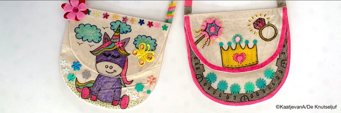 Cute shoulder bags pimping at your kids' party | De Knutseljuf ✂️🇳🇱
