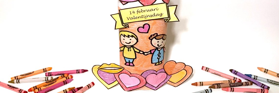 Valentijnsdag knutselen - met knipplaat voor keukenrol | De Knutseljuf Ede ✂️🇳🇱