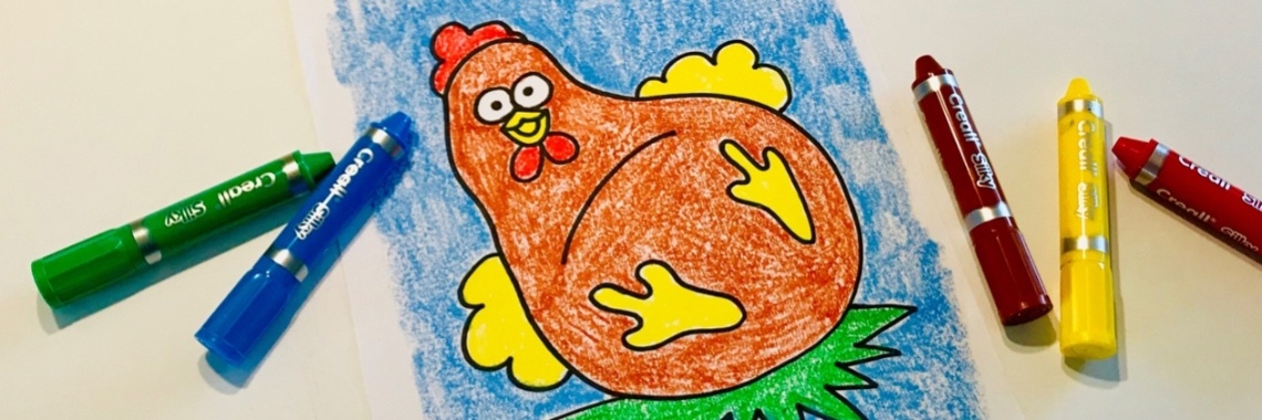Vrolijke kip kleuren met Creall waskrijtjes | De Knutseljuf ✂️🇳🇱