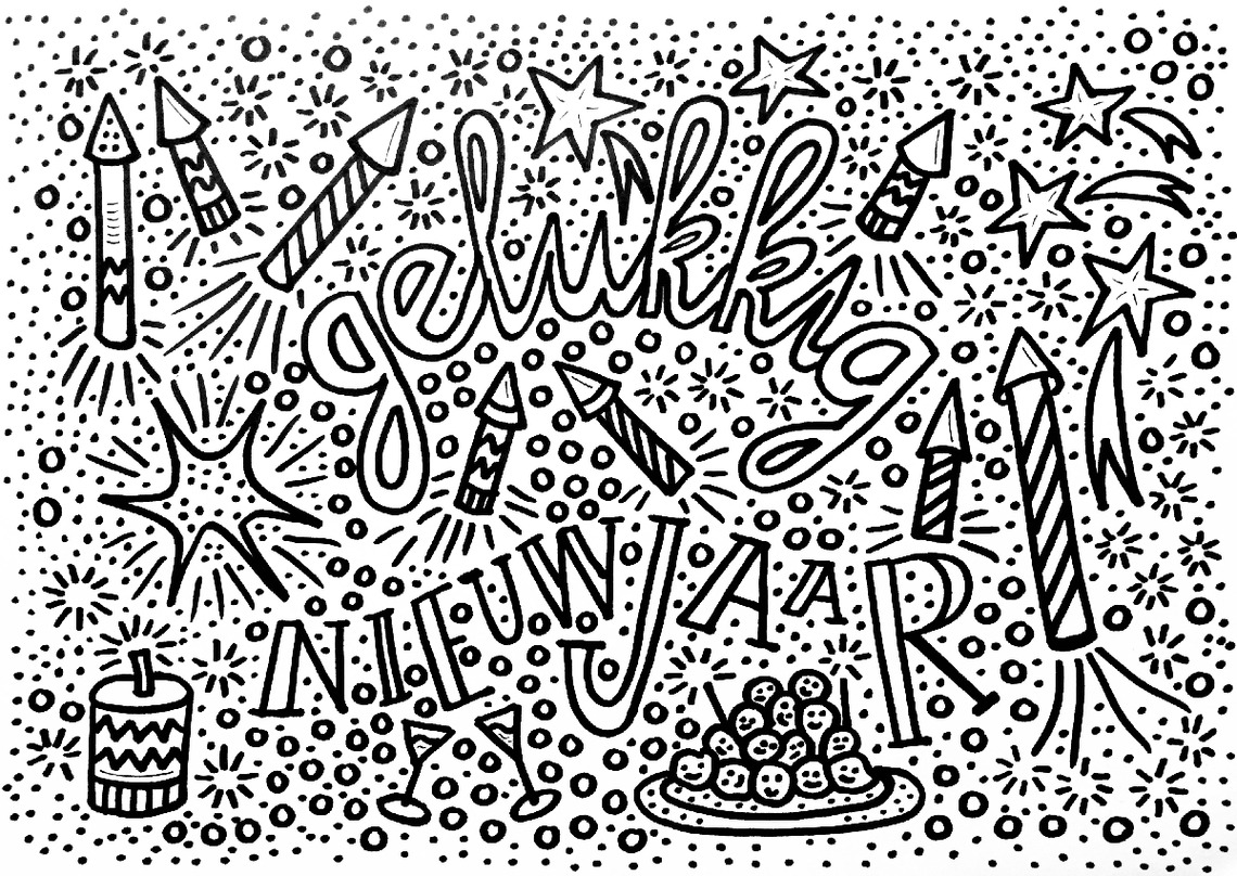 Block poster Spring - coloring page for 25 people - Yoors
