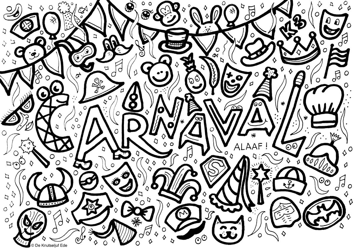 Block poster Carnival - coloring page for 25 people - Yoors