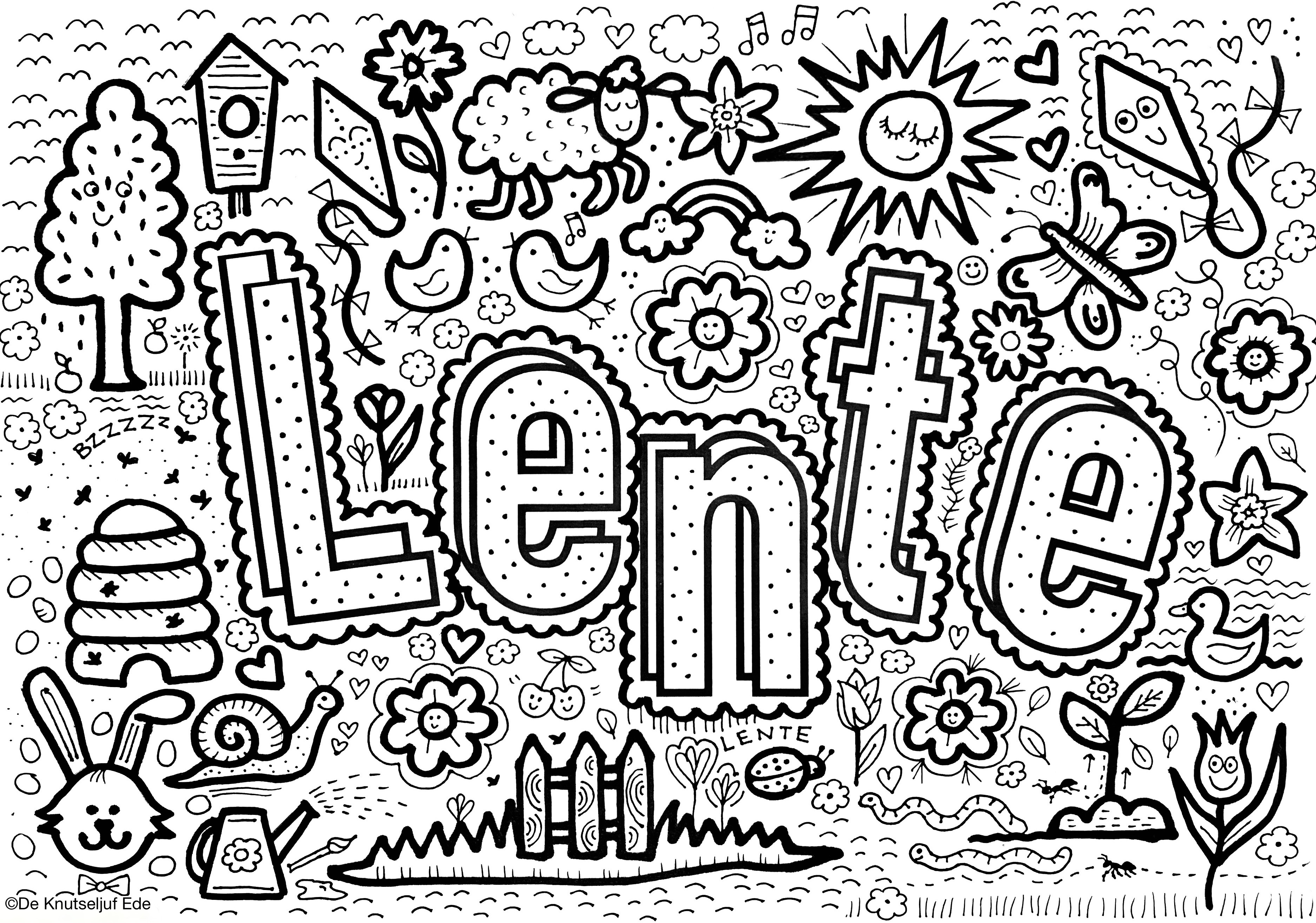 Block poster Carnival - coloring page for 25 people - Yoors