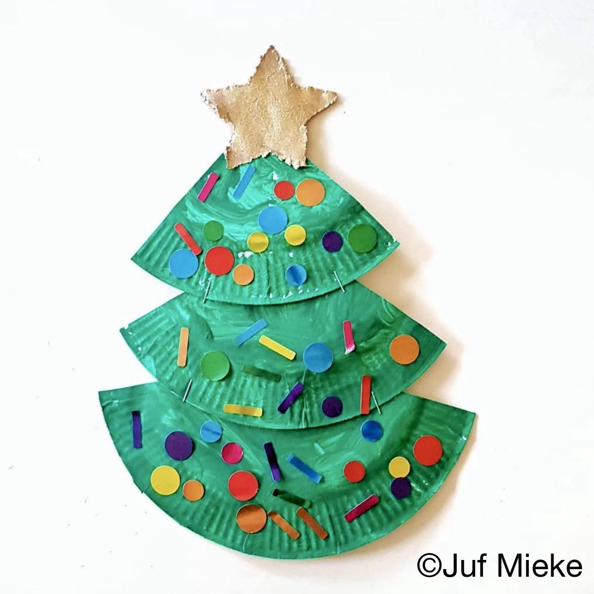 hier Verstikkend Snazzy Kerstboom knutselen van papieren bordjes