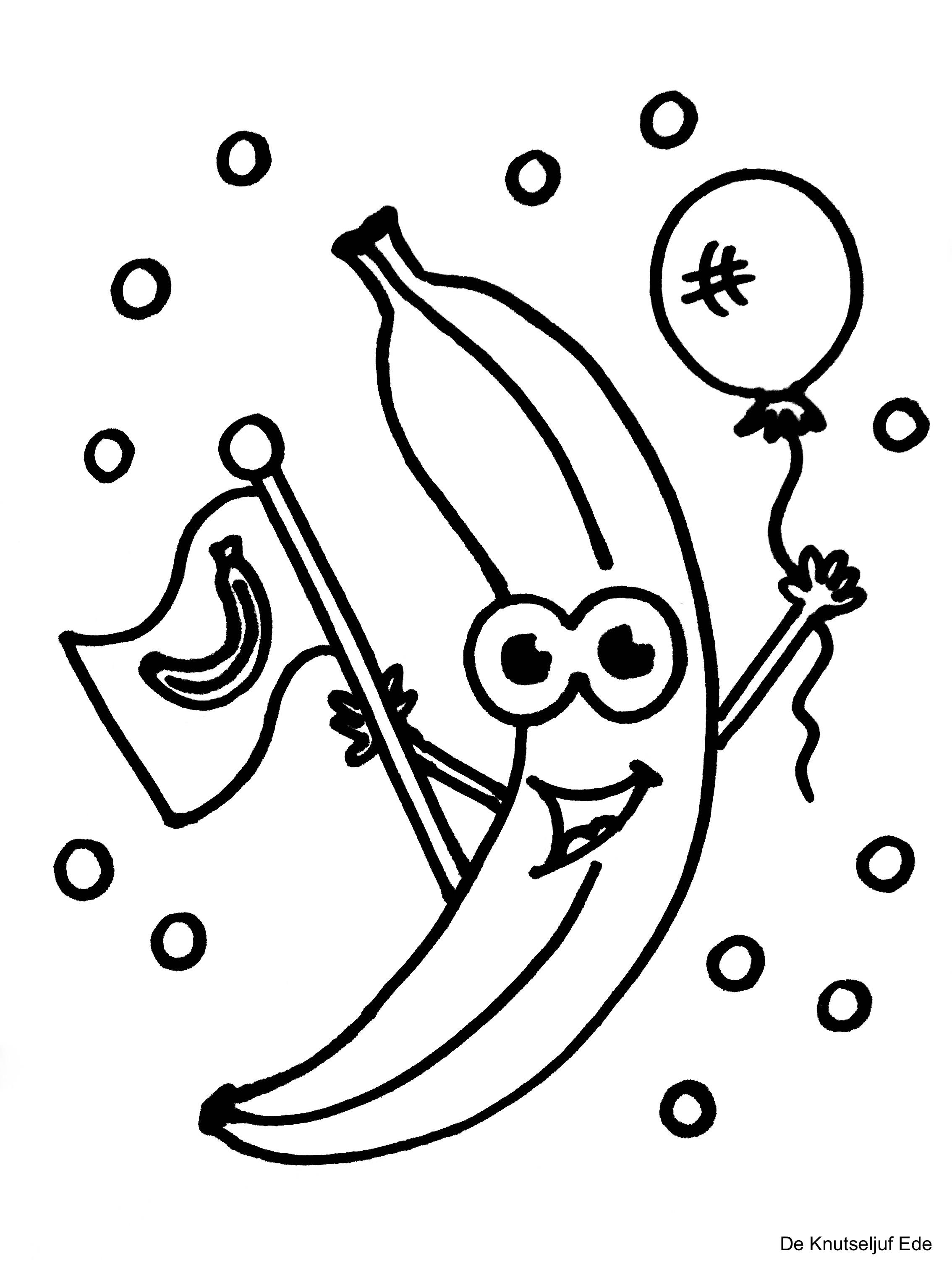 Kleurplaat banaan