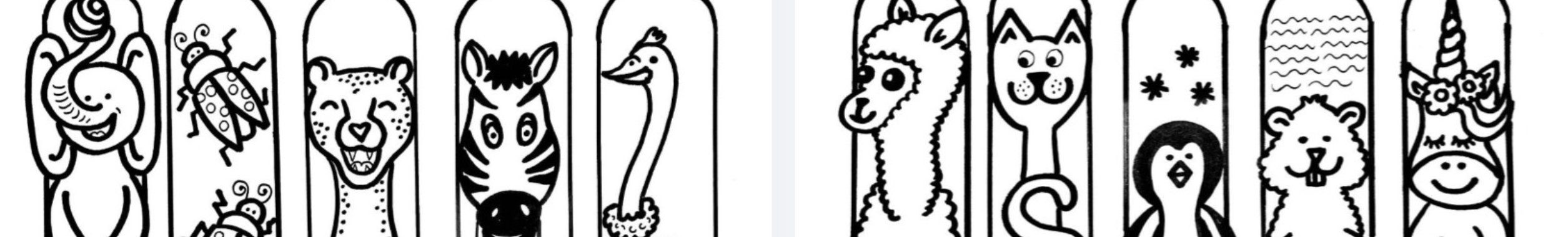 Coloring bookmarks animals | De Knutseljuf ✂️🇳🇱