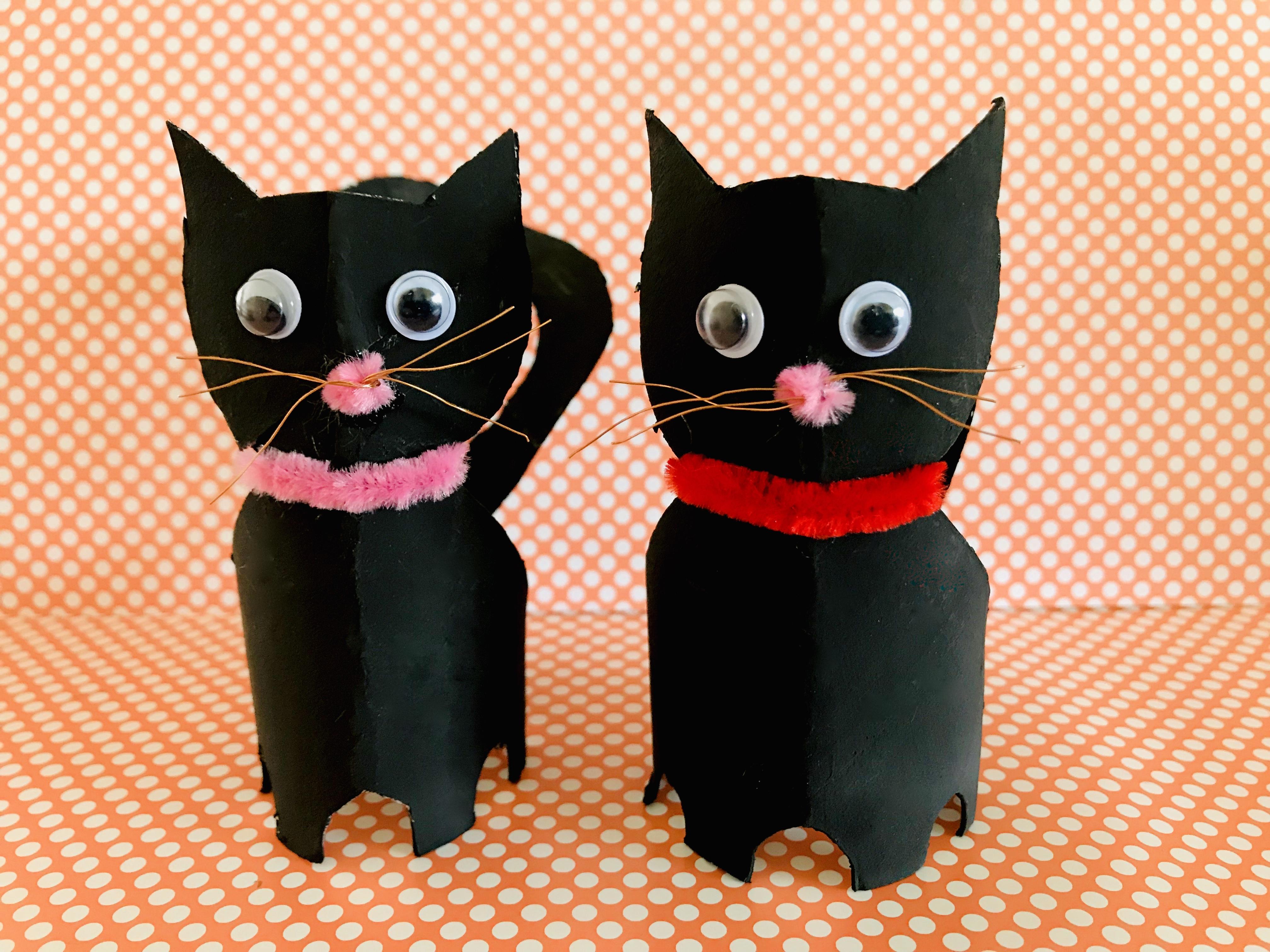 liberaal Recyclen Vloeibaar Zwarte katten knutselen van wc-rolletjes
