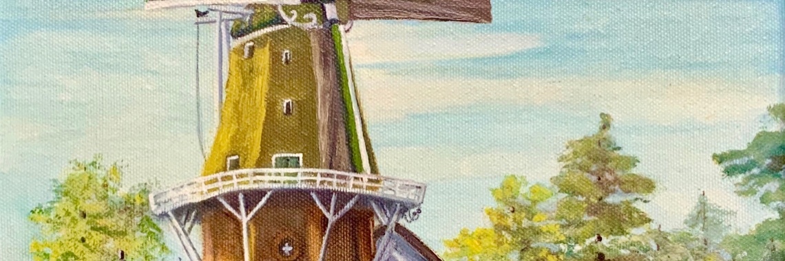 Molen De Zwaluw in Burdaard - olieverf schilderij | Nol K.