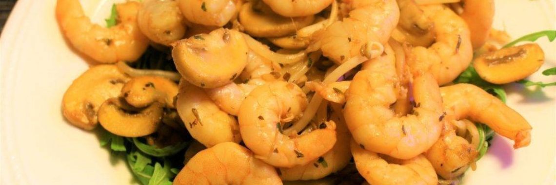 Marinated Shrimp on a bed of Rucola | Quirina
