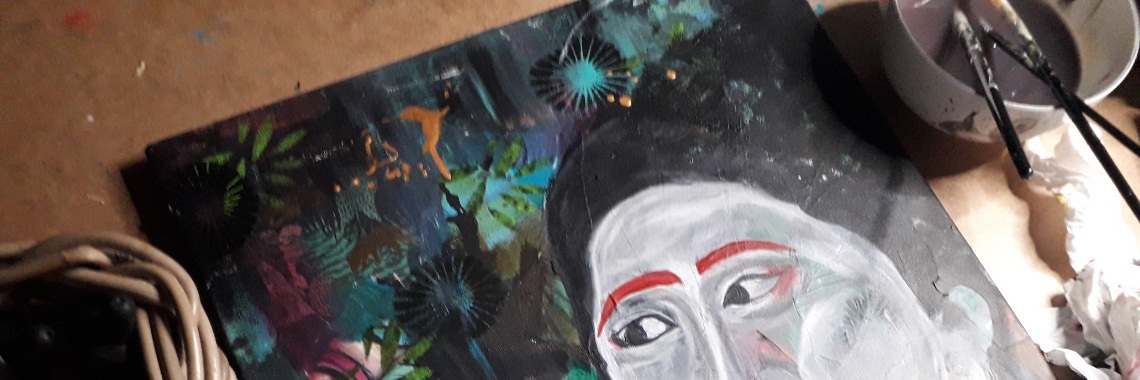 Work in progress, mixed media project | NOOS Happy Words