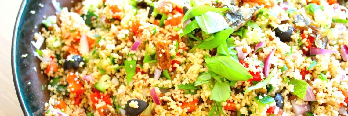Frisse couscous salade met verse groentjes & pikante kelp | Lies